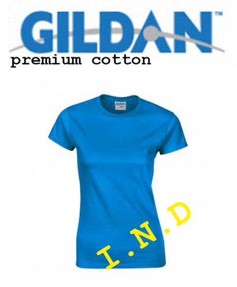 Jual Kaos Wanita Polos Biru Sapphire Gildan Baru | Kaos / T-Shirt ...