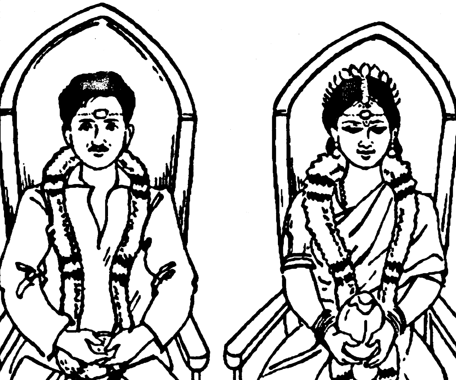 Tamil Cliparts: Printing Line art - 3 ( Wedding and invitations )