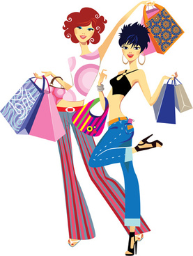 Fashion shopping girls clip art free vector download (212,482 Free ...