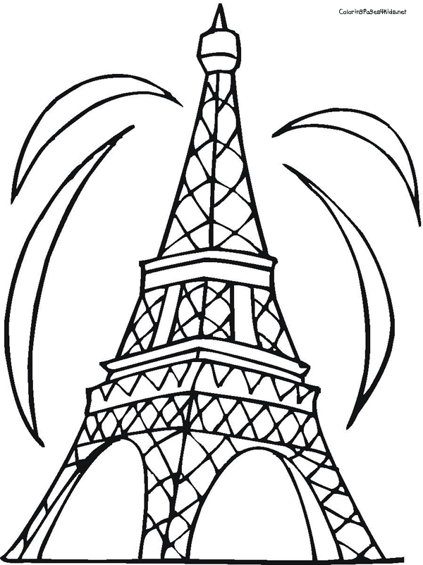 Eiffel Tower Coloring Pages | Coloring Pages For Kids - ClipArt ...