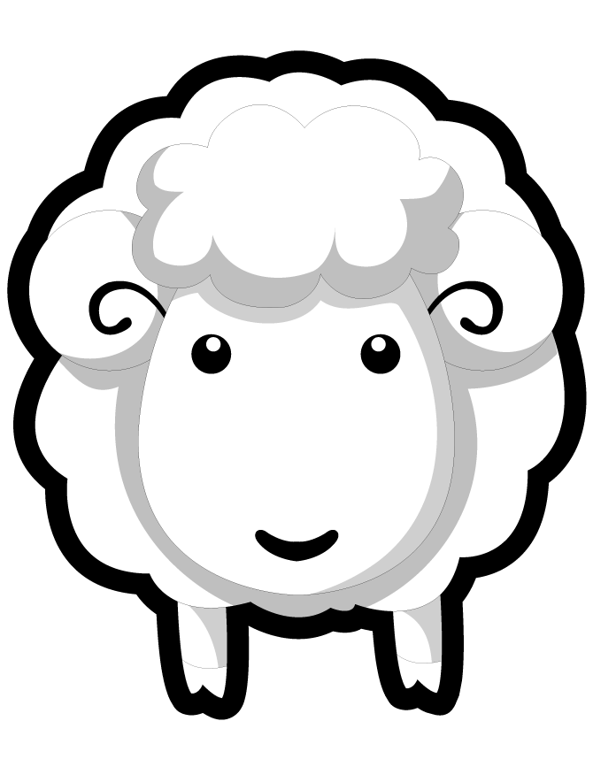 Cartoon Sheep For Kids Coloring Page | Free Printable Coloring Pages