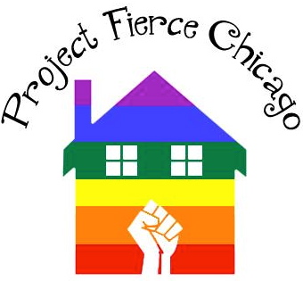 Project Fierce Chicago Logo, rainbow house with solidarity fist ...