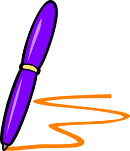 Lilac Pen Orange Writing clip art - vector clip art online ...