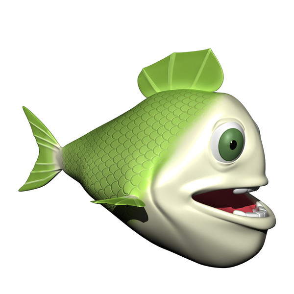 3ds max fish cartoon characters rigged