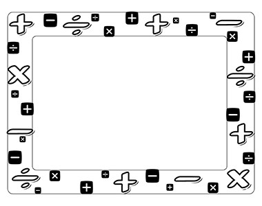 Operation Signs- Landscape-Blank | Teacher Clipart Borders