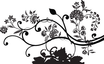 Black Floral Vector Free vector in Adobe Illustrator ai ( .ai
