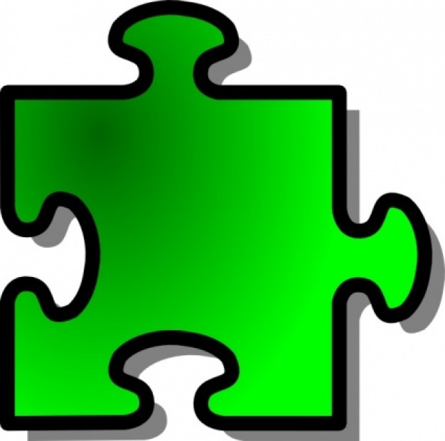 Green Jigsaw Piece clip art Vector | Free Download