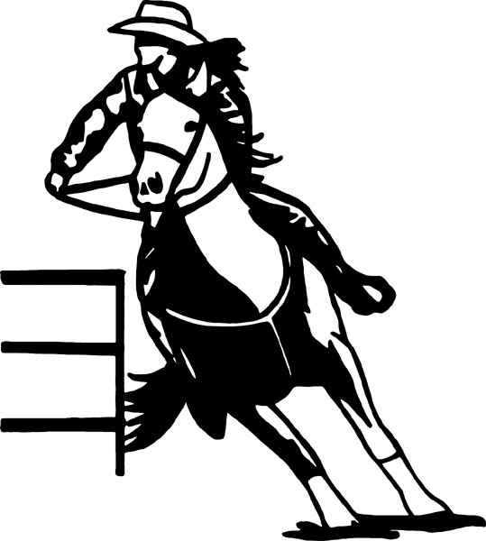 Barrel Racing Cowgirl vinyl graphic sticker. Customize on line ...