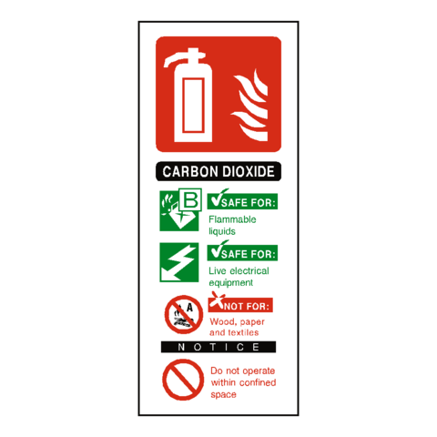 CO2 Fire Extinguisher Label | Safety-Label.co.uk | Safety Signs ...