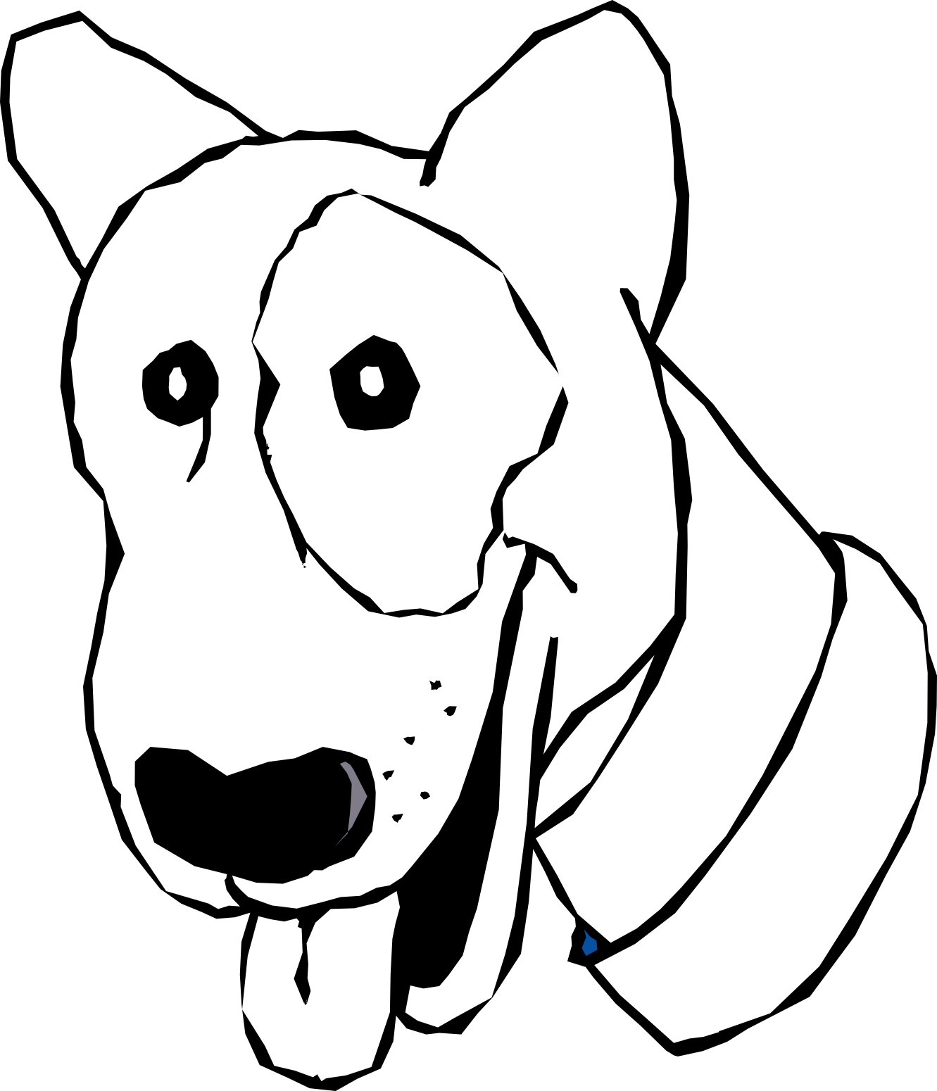ArtFavor cartoon dog head black white line art - ClipArt Best