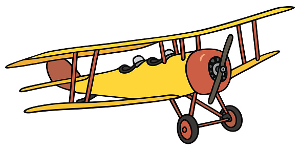 Cartoon Of Biplane Clip Art, Vector Images & Illustrations