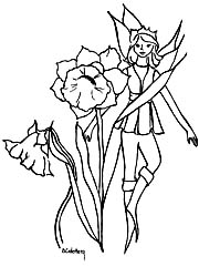 Flower Fairy Coloring, Printable Coloring Pages For Kids