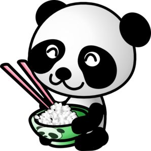 Panda Eating Rice clip art - vector clip art online, royalty free ...