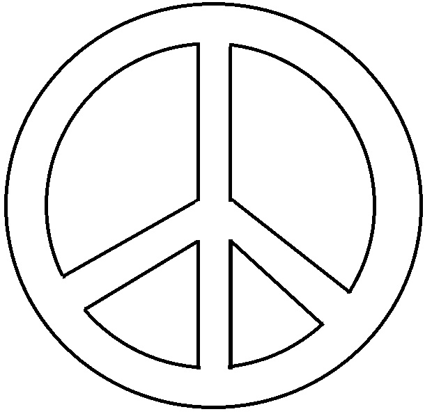 Free coloring pages of peace sign hand