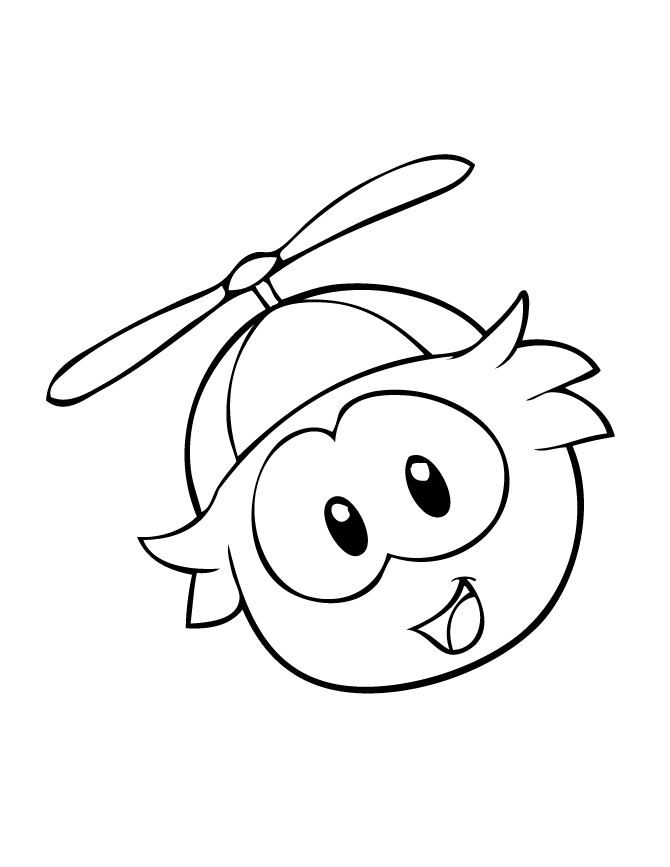 Puffle With Cap Coloring Page | Free Printable Coloring Pages