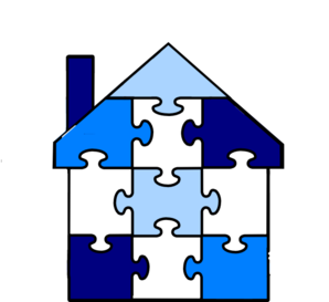 Puzzle Pieces House Clip Art - vector clip art online ...