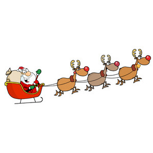 Santa sleigh free clipart