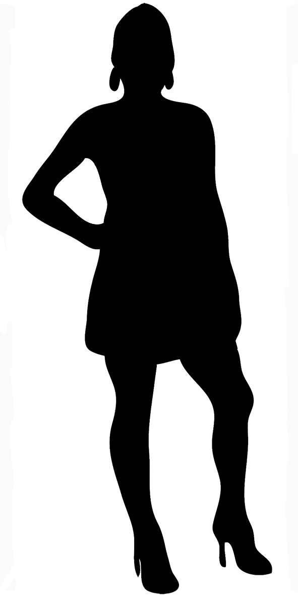Female silhouette clipart casual