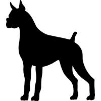 Boxer dog silhouette clip art