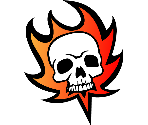 Skull on Fire Vector | 123Freevectors