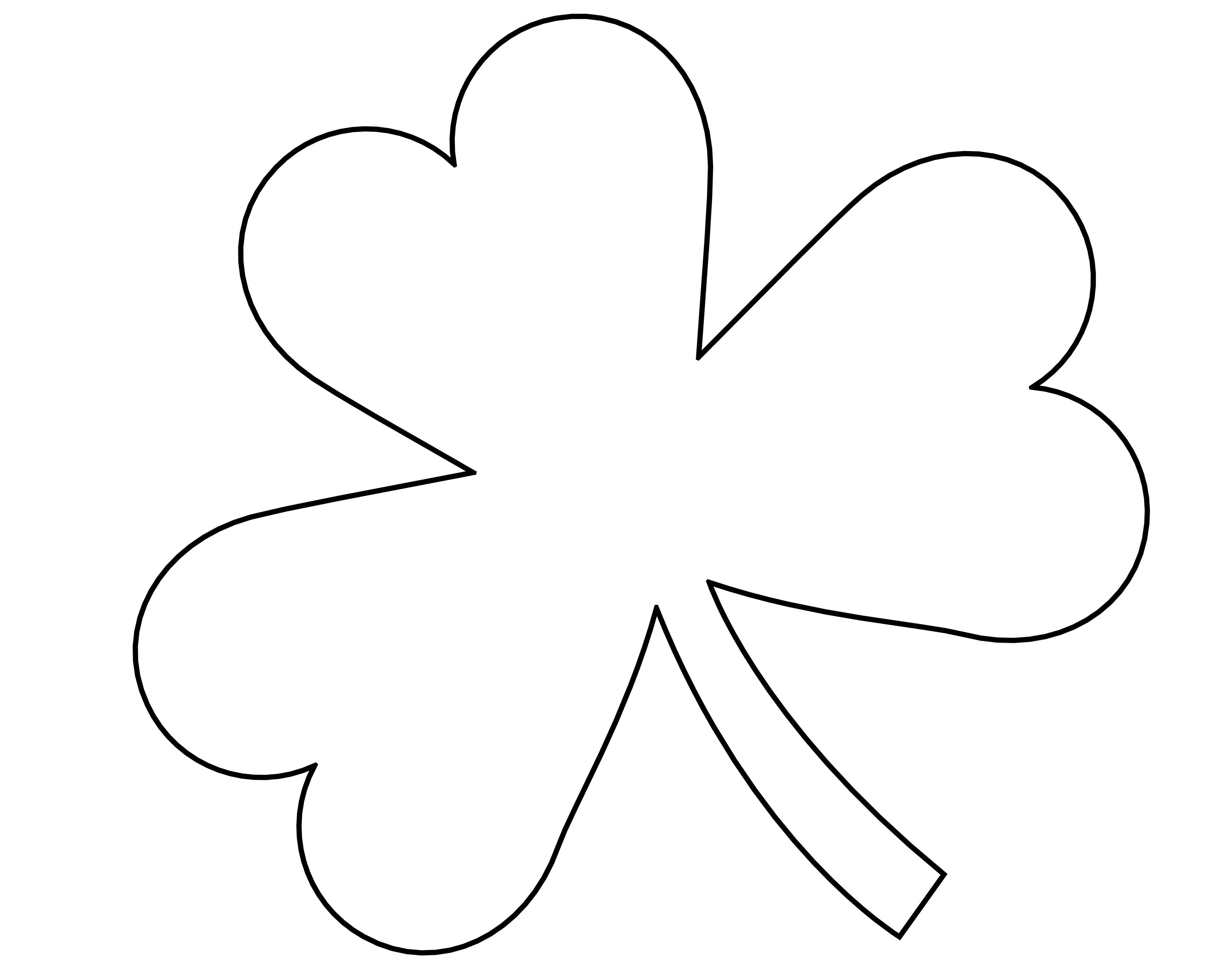 Printable 4 Leaf Clover Outline