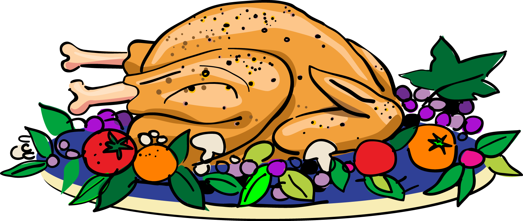 Holiday dinner food clipart