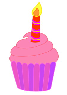 June Birthday Cupcake Clipart