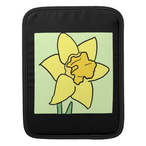 Cartoon Clip Art Daffodil Spring Garden Flower iPad Sleeve from ...