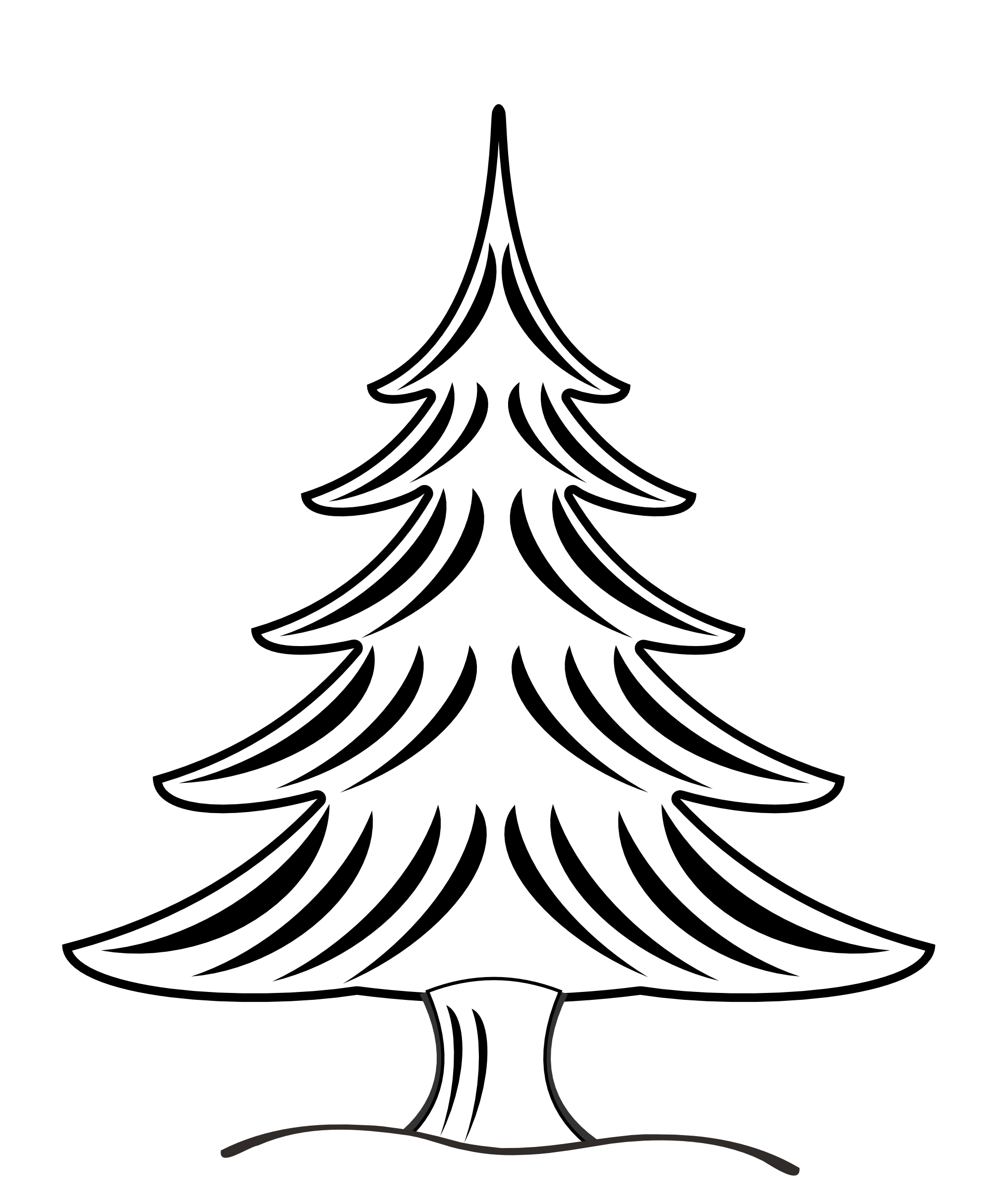Pine tree clipart drawn