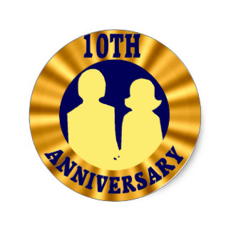 10th Wedding Anniversary Stickers | Zazzle