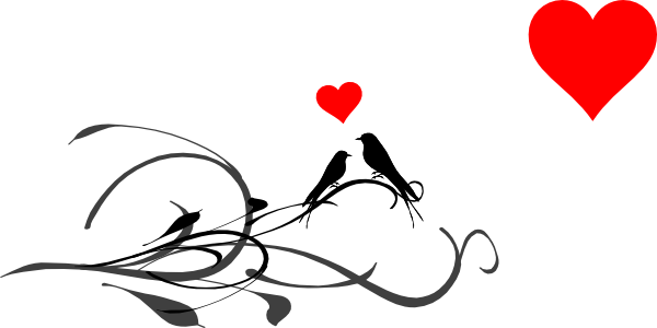 Love Birds Clipart Black And White - Free Clipart ...