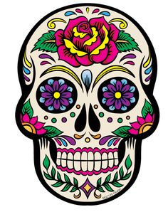 Colorful sugar skull clipart