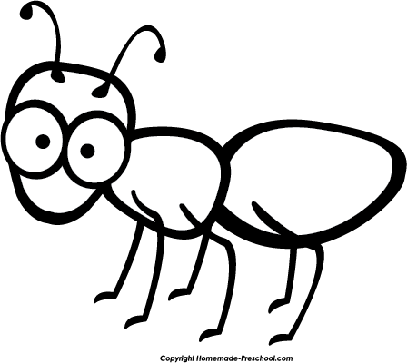 Ant clipart black and white
