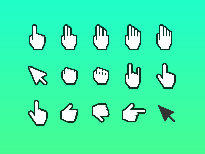 Hand Cursor Icons Freebie - Download Sketch Resource - Sketch Repo