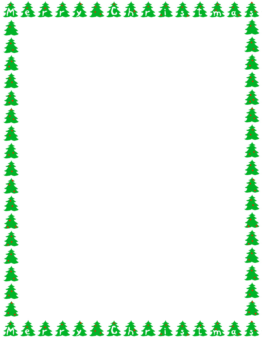 Christmas tree border clipart free