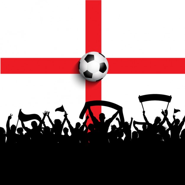 Celebration football on a england flag Vector | Free Download