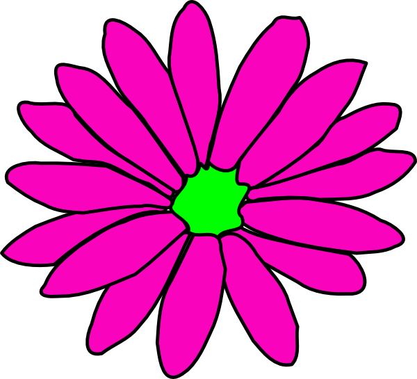 Pink And Green Daisy clip art - vector clip art online, royalty ...
