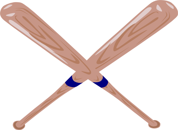Crossed Baseball Bat Clip Art - vector clip art ...