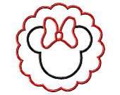 bow applique minnie mouse design