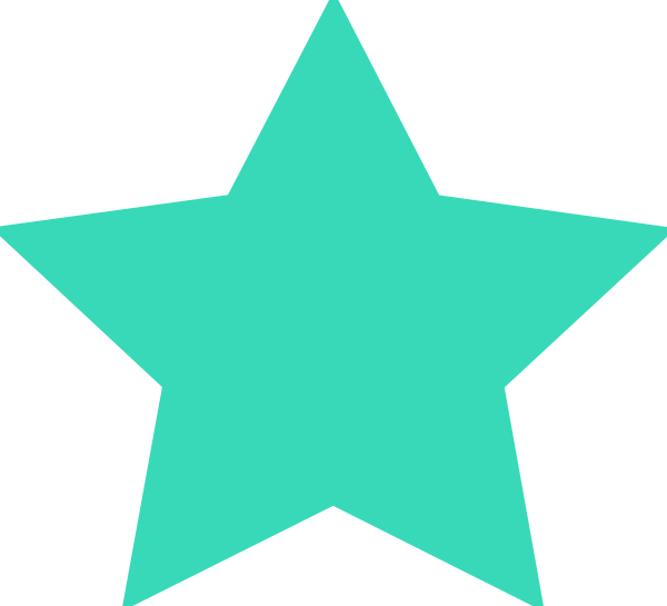 Half Turquoise Star clip art - vector clip art online, royalty ...