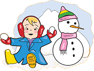 Baby in Snow | Baby Clip Art on Orange backdrop - Christart.