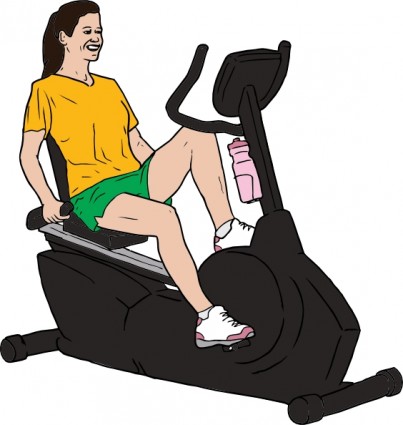 Woman On Exercise Bike clip art Vector clip art - Free vector for ...