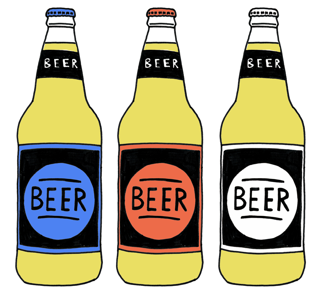 Beer and Cider bottle illustrations | || Analogue Forever - ClipArt