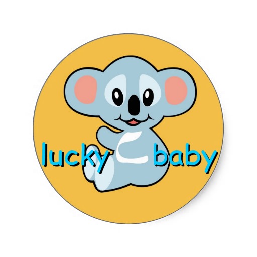 cartoon koala bear round stickers from Zazzle.