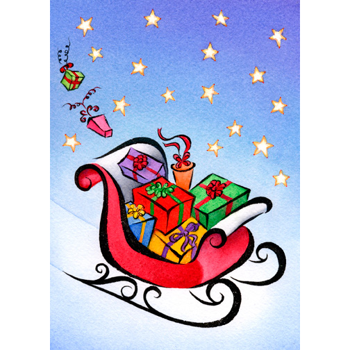 HA-107 Gift Sleigh Published by Emery Burton Fine Cards « Sandy ...