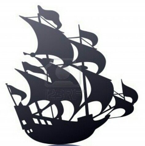 Old Sailing Pirate Ship Template/Stencil/ Mural. 123RF.com | Pinterest