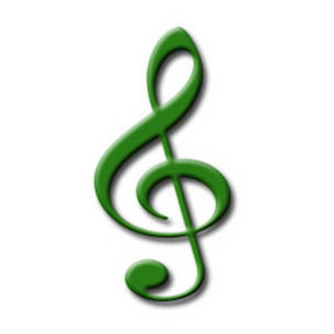 Free Music Clipart Image of a Green Treble Clef - Polyvore