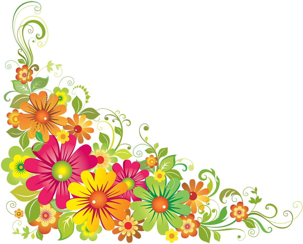 Download Free Png Colorful Floral Corner Borders Png Png Image | Images