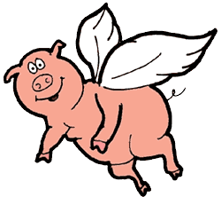 Pig with wings clipart