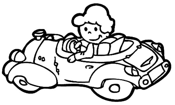 The Girl Driving Car Coloring Pages | Best Place to Color